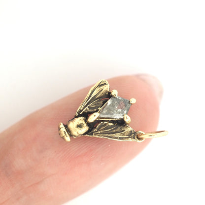 Fly charm with diamond