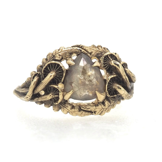 Mushroom and ferns ring with salt and pepper stone for K