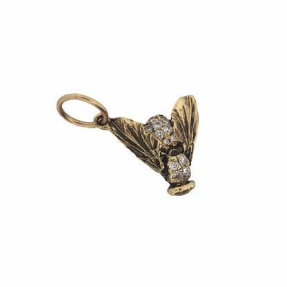 Fly charm with diamonds