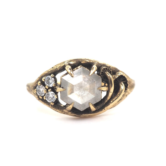Caldera ring with 1 ct salt and pepper diamond