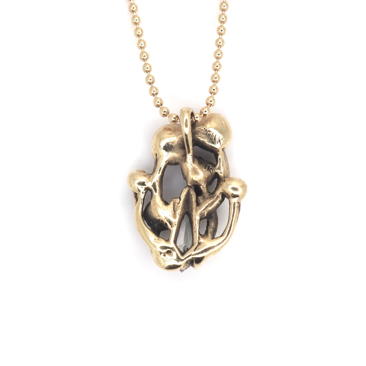 Mushroom pendant with white step cut diamond
