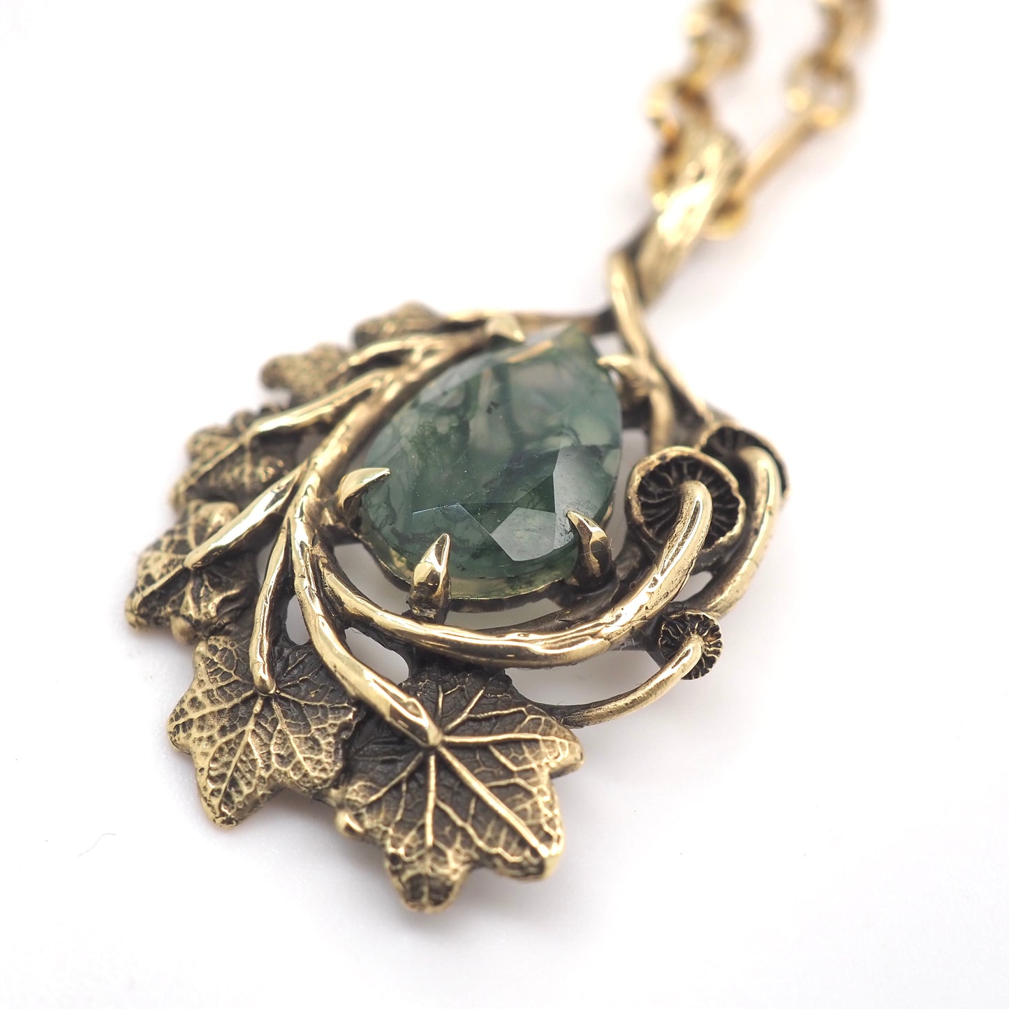 Framed Moss agate pendant
