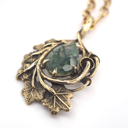 Framed Moss agate pendant