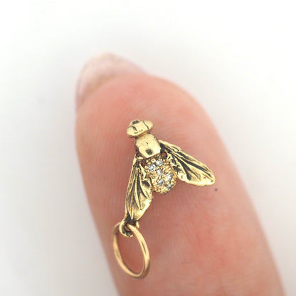 Fly charm with diamonds small