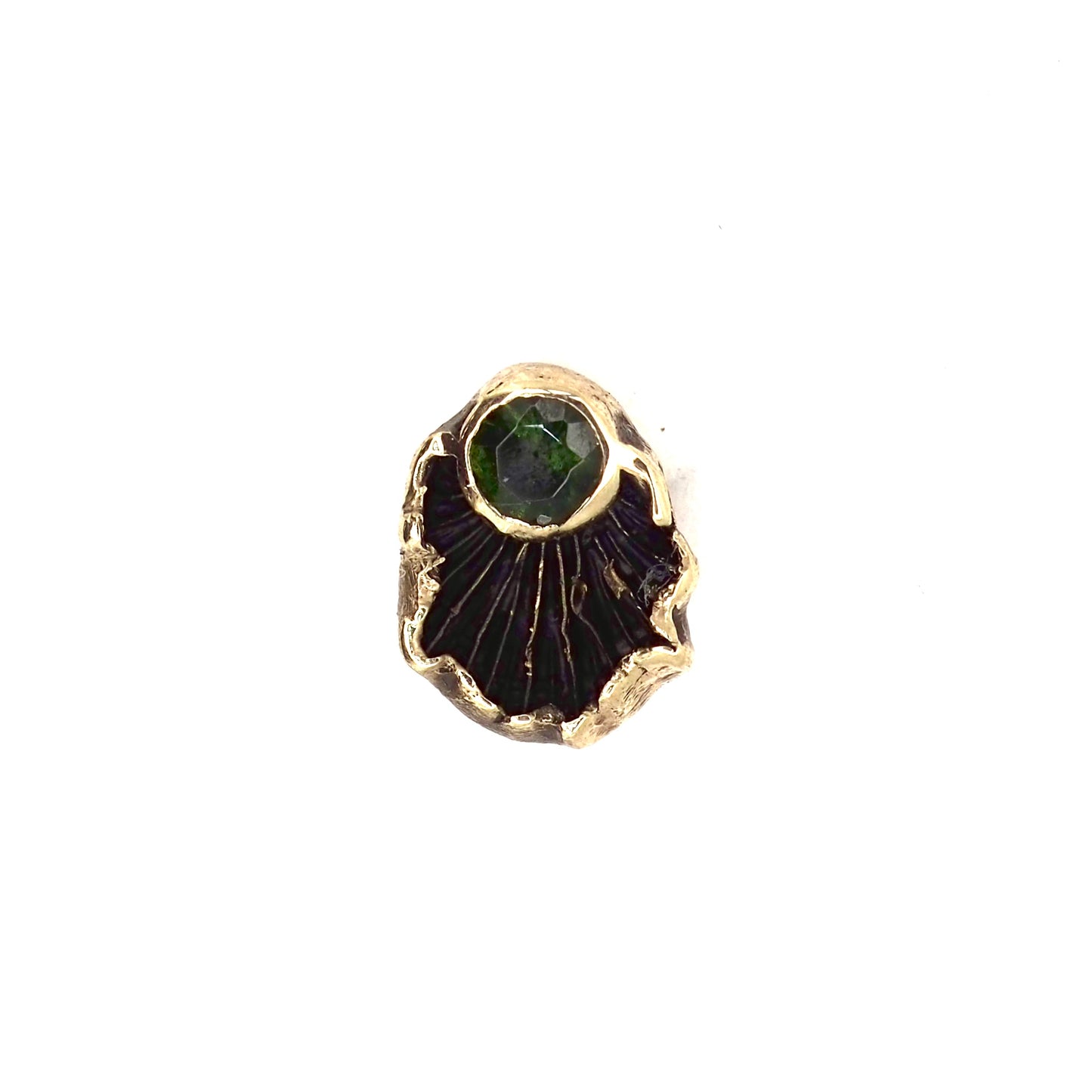Oyster mushroom stud with gem