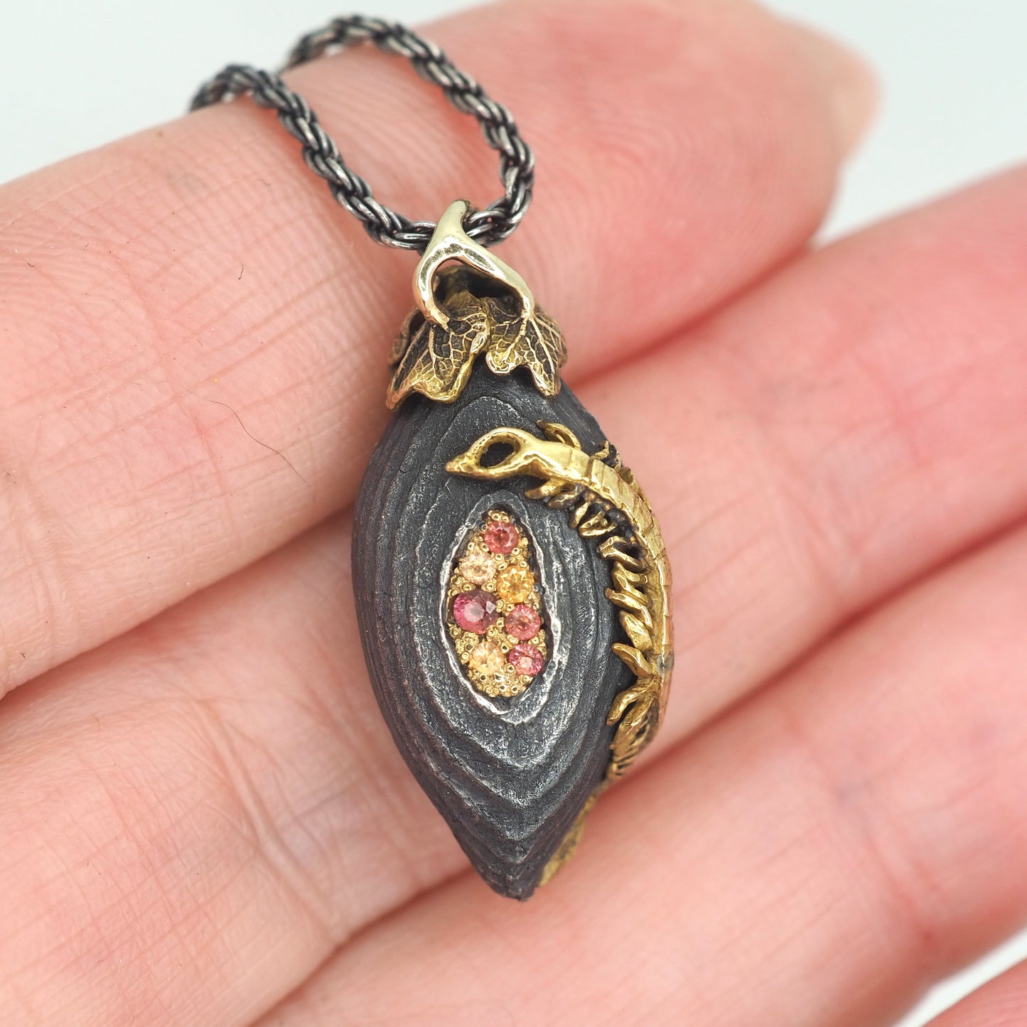 Cinder centipede pendant