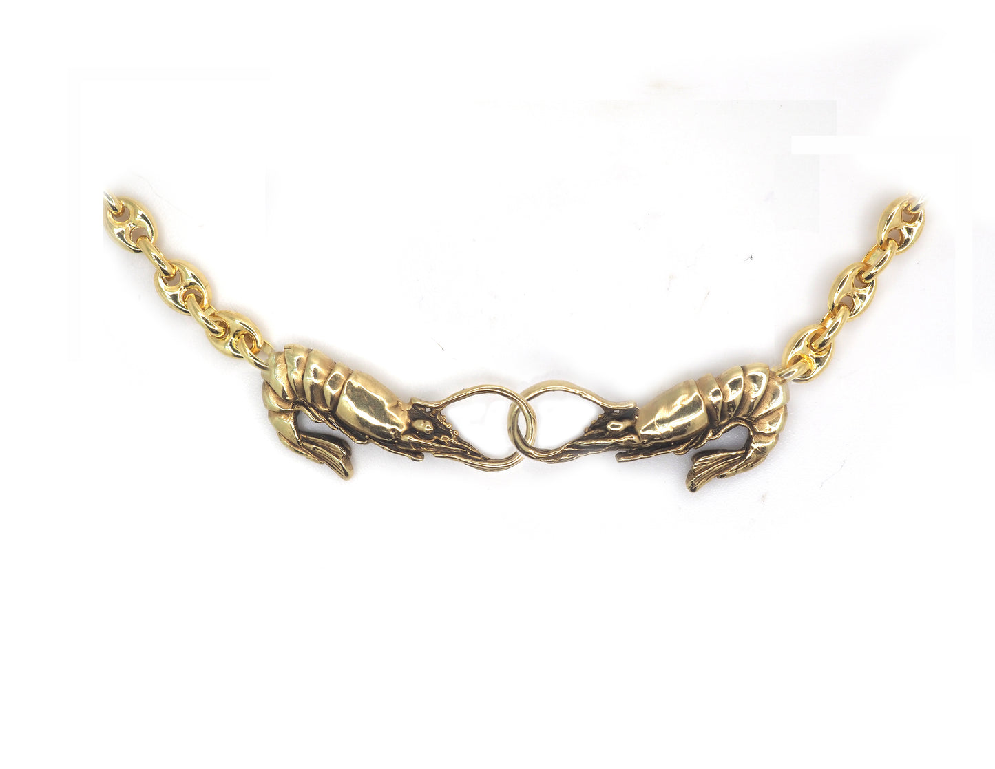 Shrimp love chain 14k
