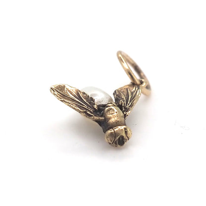 Fly charm with pearl