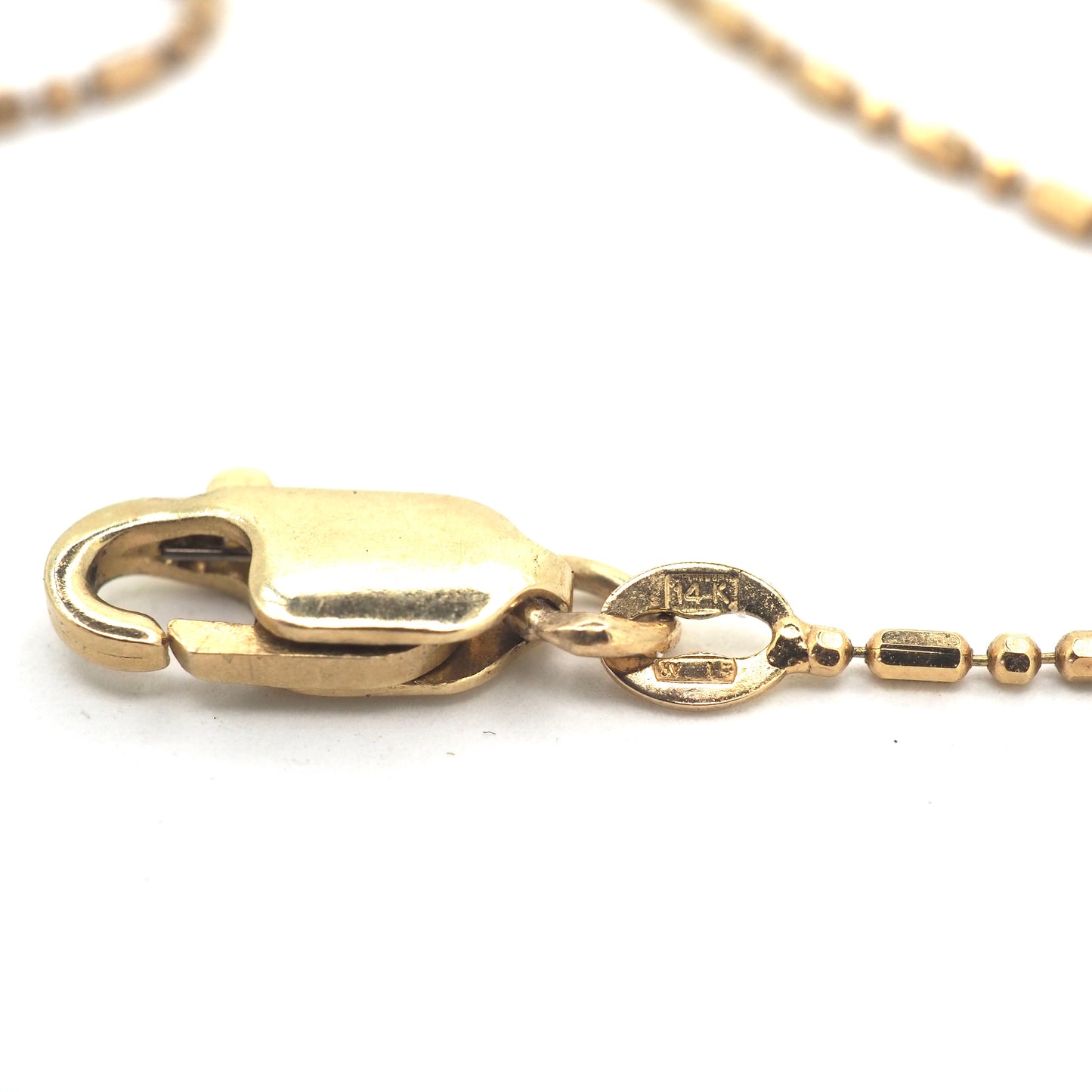 14k gold faceted bead and bar chain