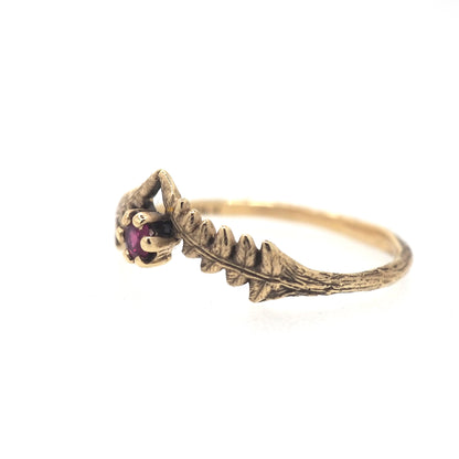 Lady Fern ring with gemstone