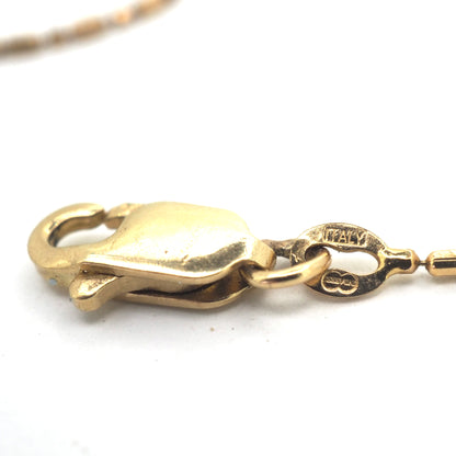 14k gold faceted bead and bar chain