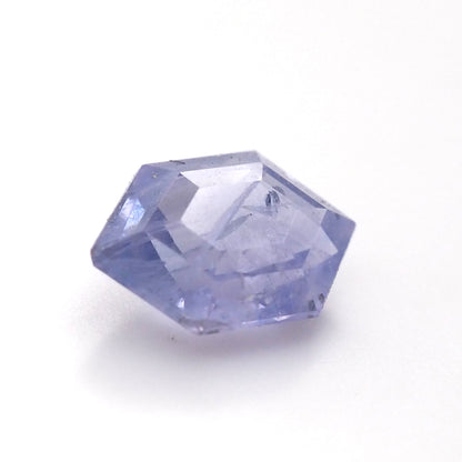 Milky blue sapphire hexagon step cut .65ct