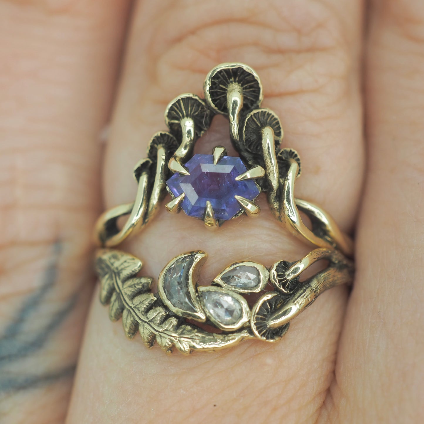 Celestial mushroom wave ring