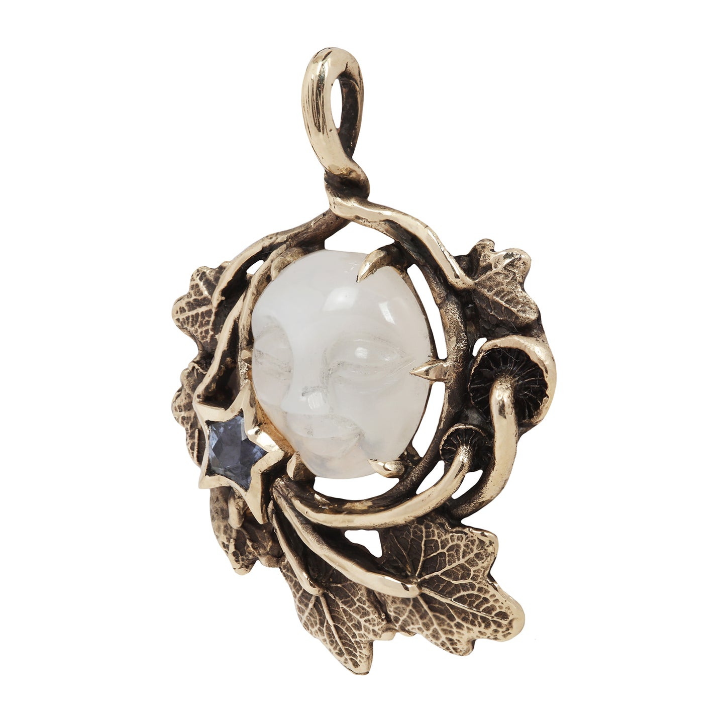 Night garden pendant with sapphire star