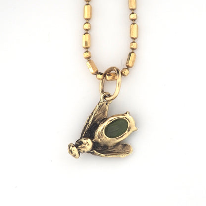 Fly charm small with tourmaline