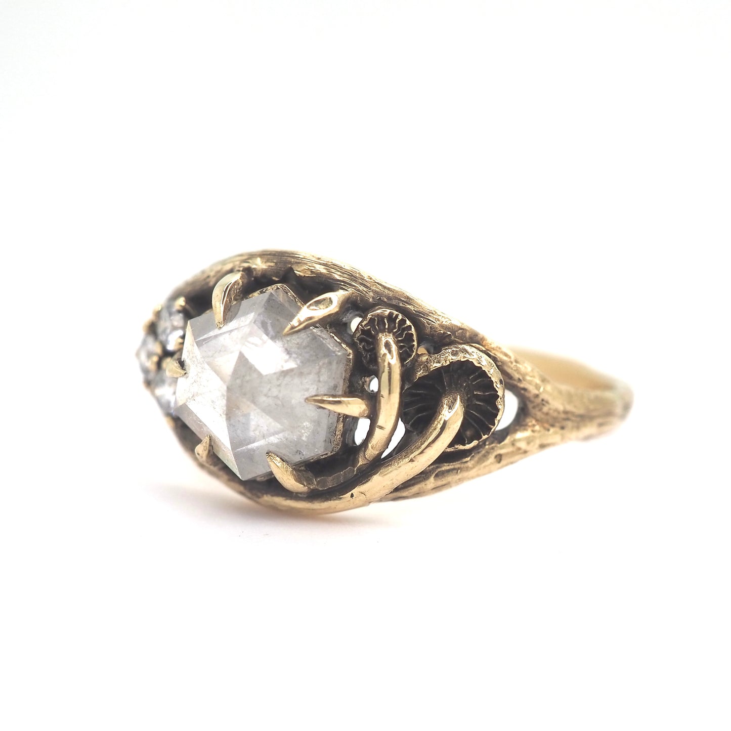 Caldera ring with 1 ct salt and pepper diamond