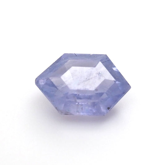 Milky blue sapphire hexagon step cut .65ct