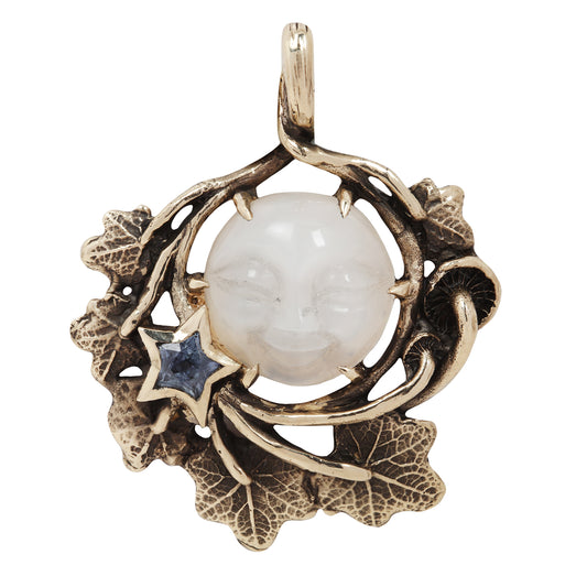 Night garden pendant with sapphire star