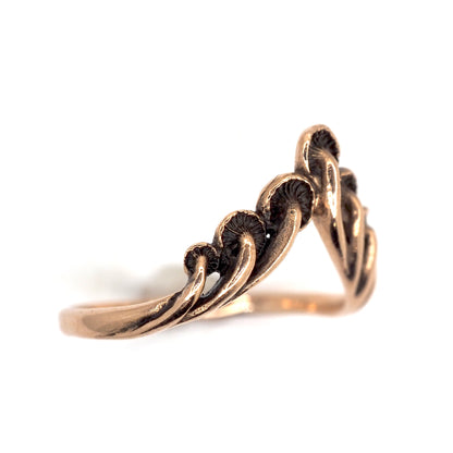 Mushroom crown ring gold