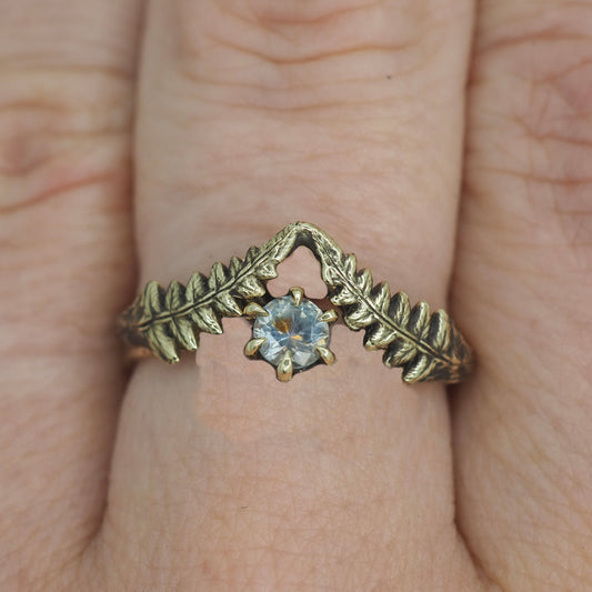 Lady fern and Montana sapphire ring for G