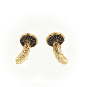 Mushroom earrings in gold