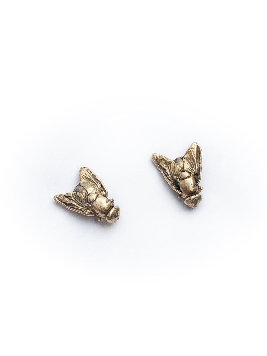 Fly stud earrings gold