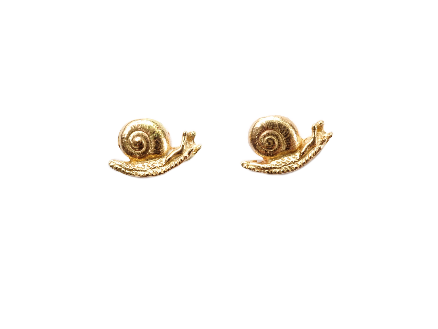 snail earrings in gold