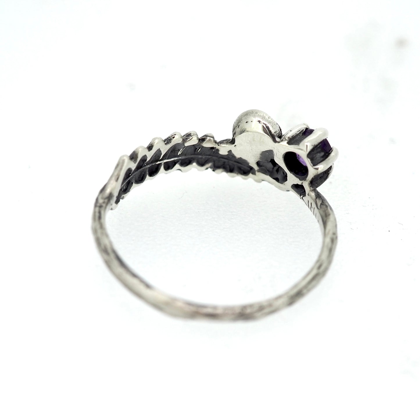 mushroom fern and gemstone ring