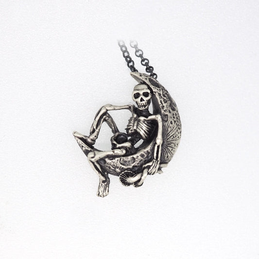 Skeleton in the moon necklace