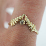 Lady Ferns ring with gemstone mini