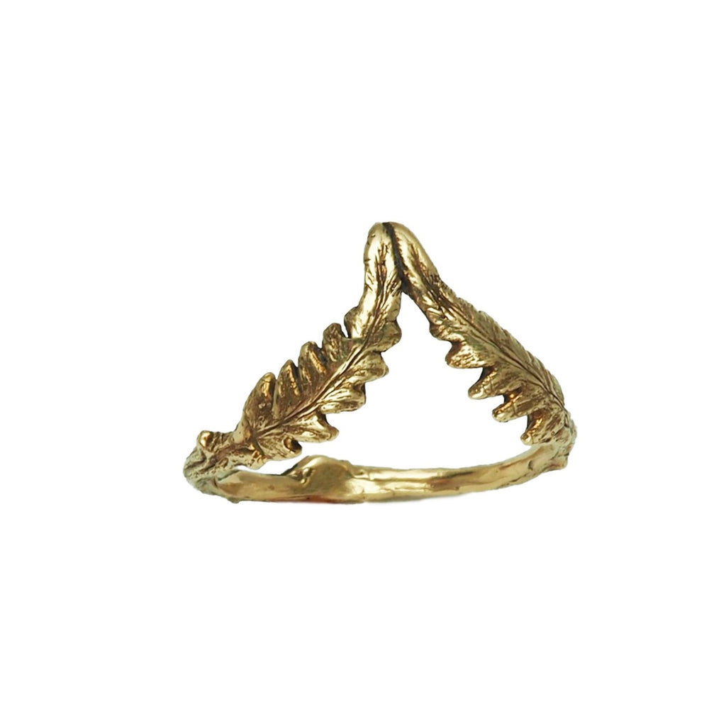 Fern tiara ring gold