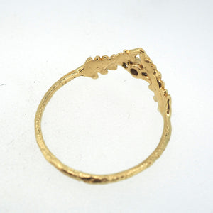 Lady Ferns ring with gemstone mini