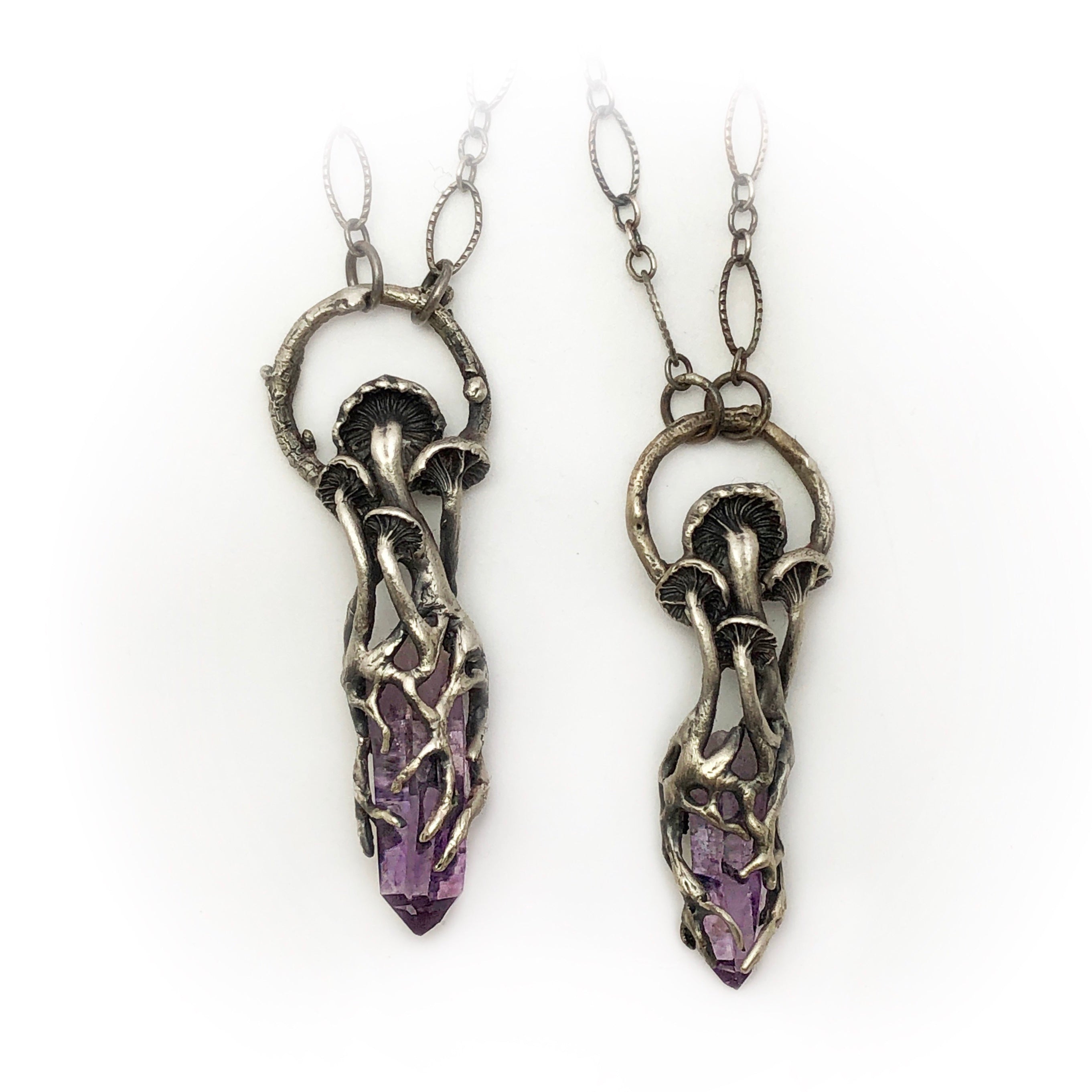 Mushroom amethyst necklace