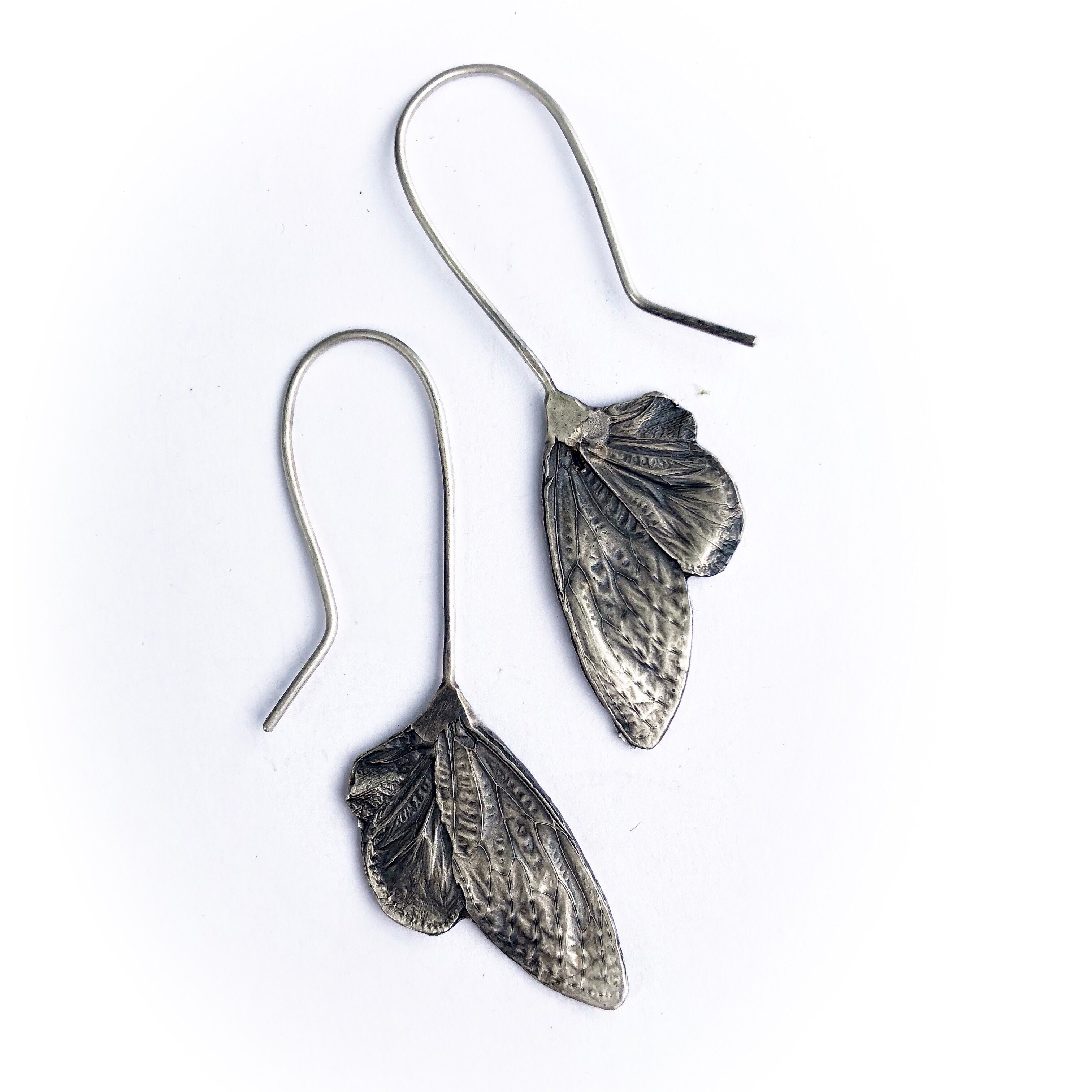 Small cicada wing earrings