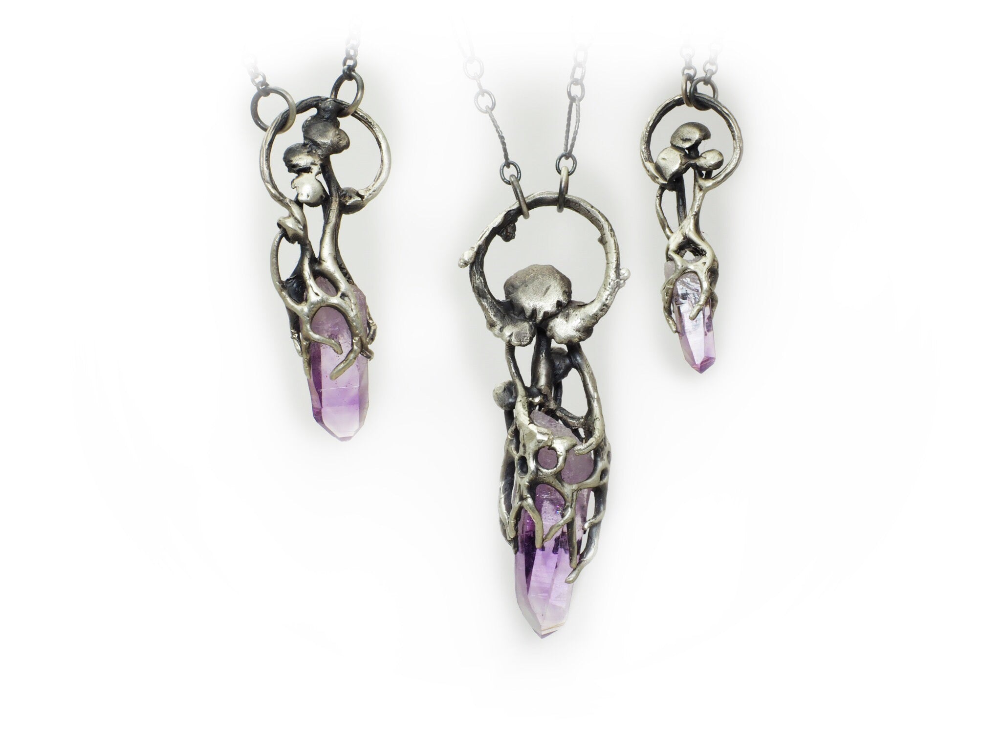 Mushroom amethyst necklace