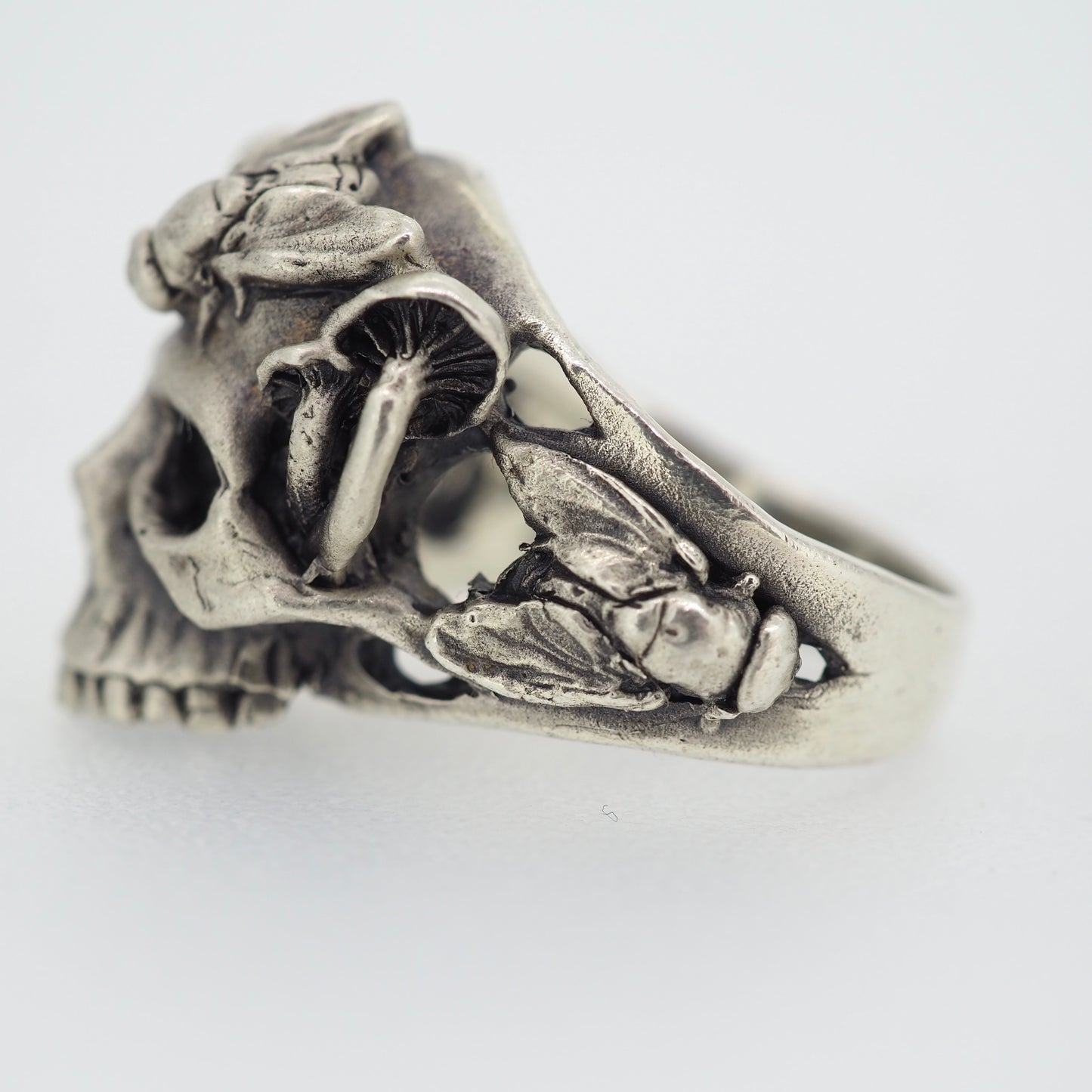 Skull with flies ring
