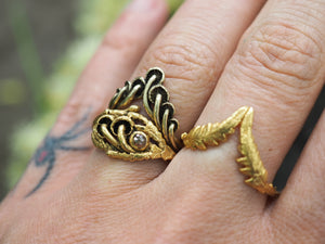 Fern tiara ring gold