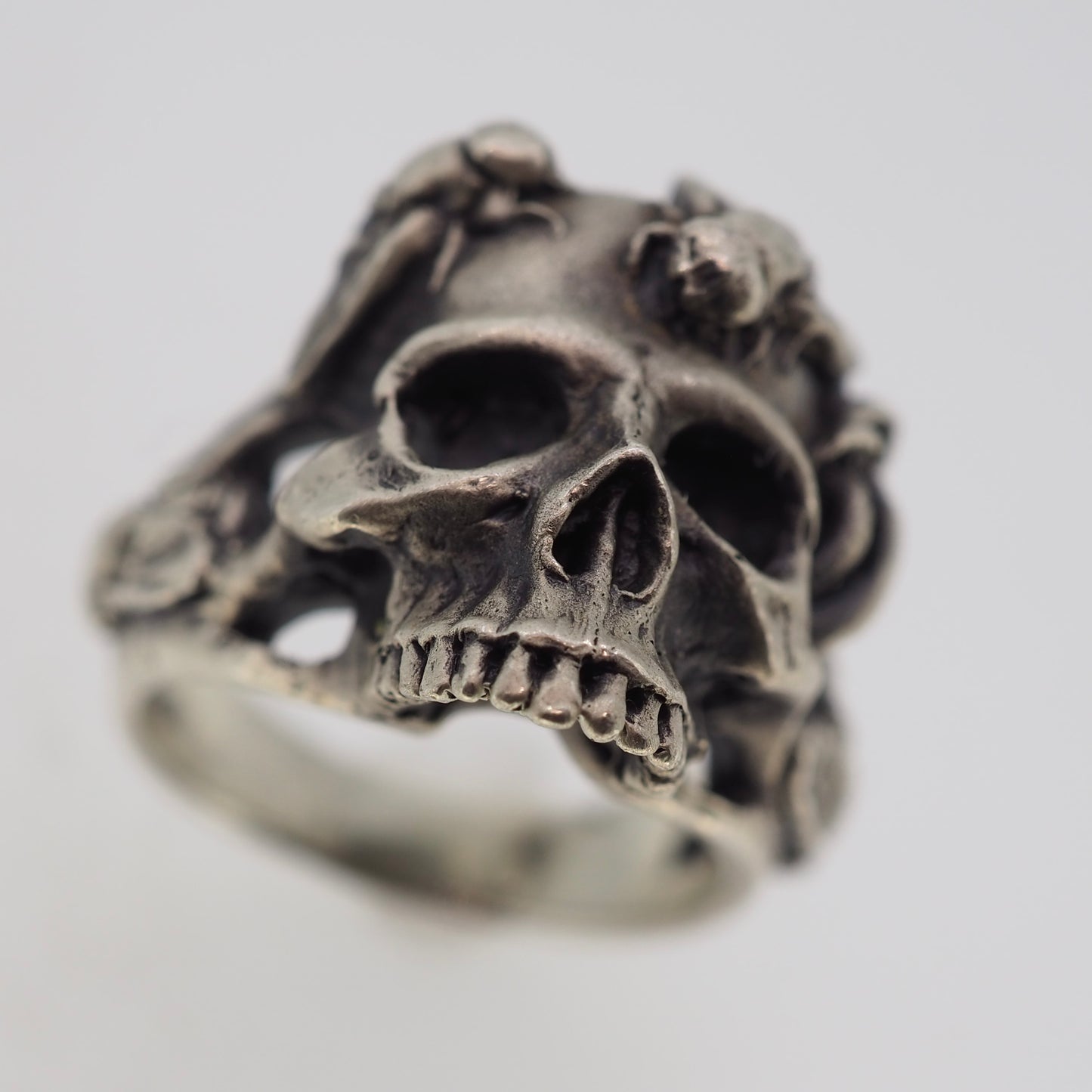 Skull with flies ring