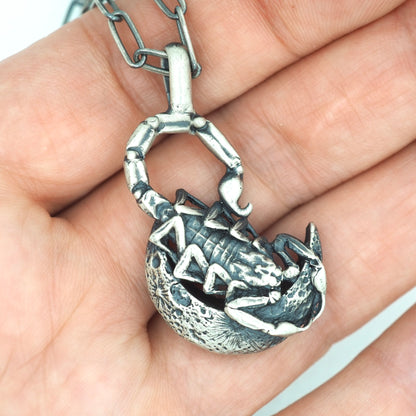 Scorpion moon necklace